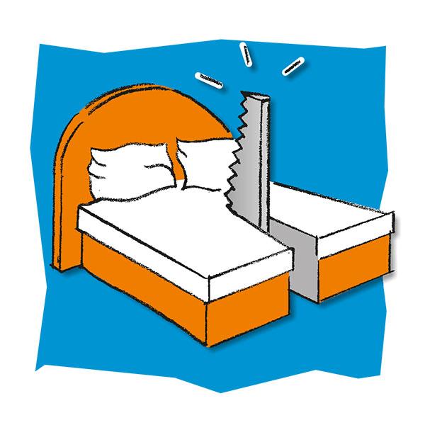 Bevor Sie das Bett zersägen (Symbolbild) gehen Sie zu einem Anwalt für Familienrecht in Fürth oder Nürnberg.